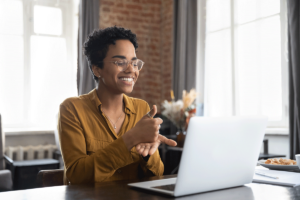 Person engaging in telehealth for anxiety treatment