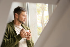 Person waiting for anxiety treatment in Boston