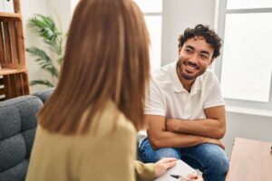 Person seeing a psychiatrist in Braintree